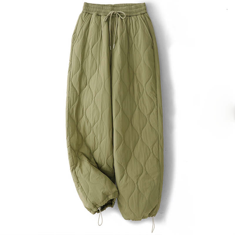 Pantalon thermique épais à poches, ourlet élastique uni, cordon de serrage, motif Buddha Stones pour femme - image 11