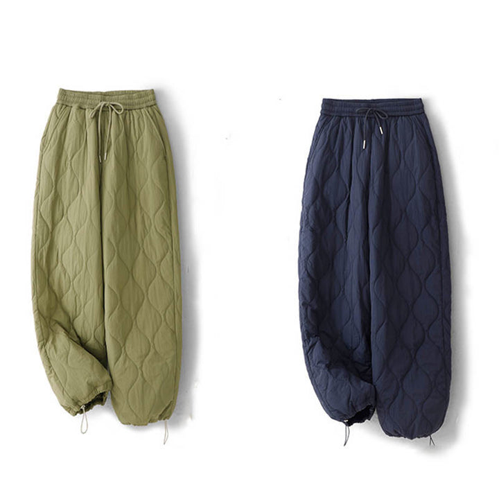 Pantalon thermique épais à poches, ourlet élastique uni, cordon de serrage, motif Buddha Stones pour femme - image 26