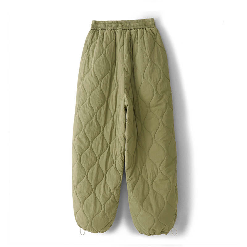 Pantalon thermique épais à poches, ourlet élastique uni, cordon de serrage, motif Buddha Stones pour femme - image 12