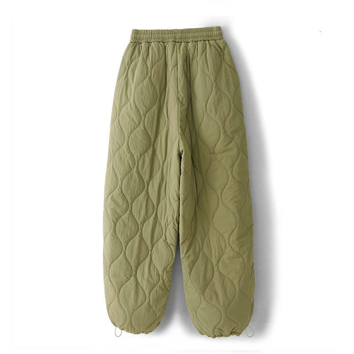 Pantalon thermique épais à poches, ourlet élastique uni, cordon de serrage, motif Buddha Stones pour femme - image 12