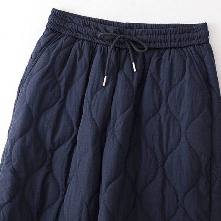 Pantalon thermique épais à poches, ourlet élastique uni, cordon de serrage, motif Buddha Stones pour femme - image 3