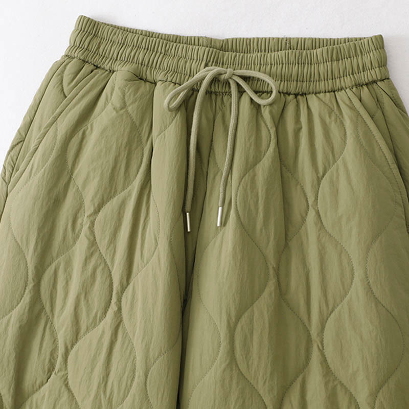 Pantalon thermique épais à poches, ourlet élastique uni, cordon de serrage, motif Buddha Stones pour femme - image 13
