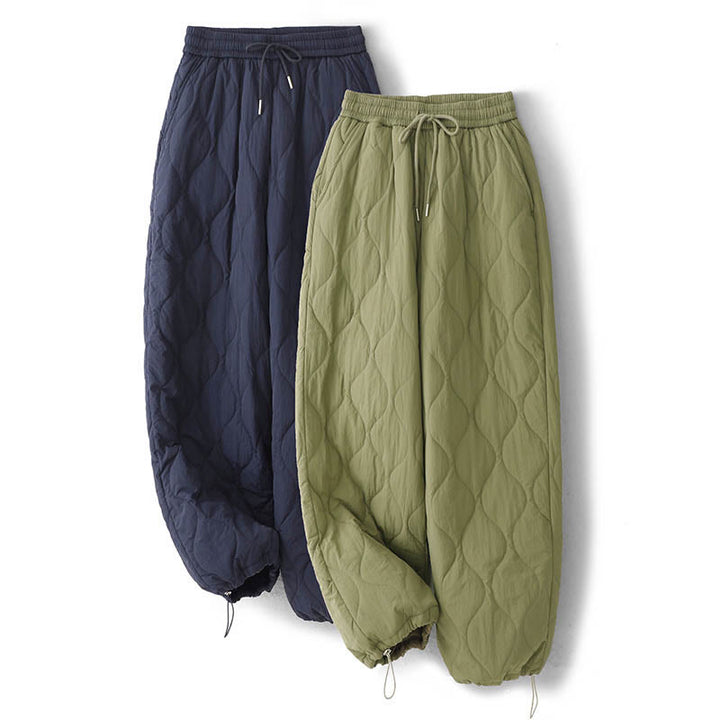 Pantalon thermique épais à poches, ourlet élastique uni, cordon de serrage, motif Buddha Stones pour femme - image 21