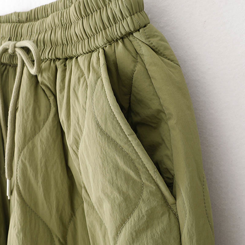 Pantalon thermique épais à poches, ourlet élastique uni, cordon de serrage, motif Buddha Stones pour femme - image 15