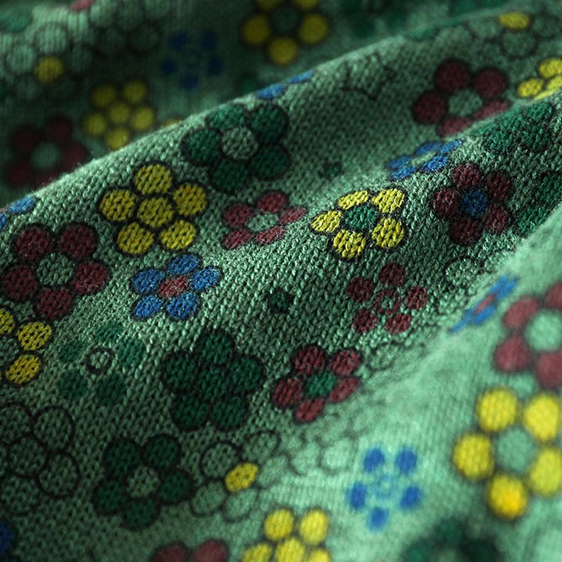 Pull à manches longues en coton pour femme, motif fleurs colorées tricotées avec Buddha Stones et poches - image 8