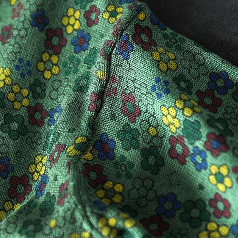 Pull à manches longues en coton pour femme, motif fleurs colorées tricotées avec Buddha Stones et poches - image 10