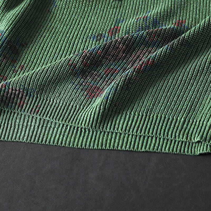 Pull à capuche à manches longues en coton tricoté à motif floral Buddha Stones pour femme - image 19