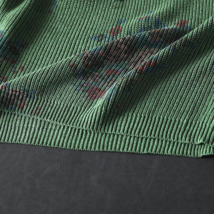 Pull à capuche à manches longues en coton tricoté à motif floral Buddha Stones pour femme - image 19