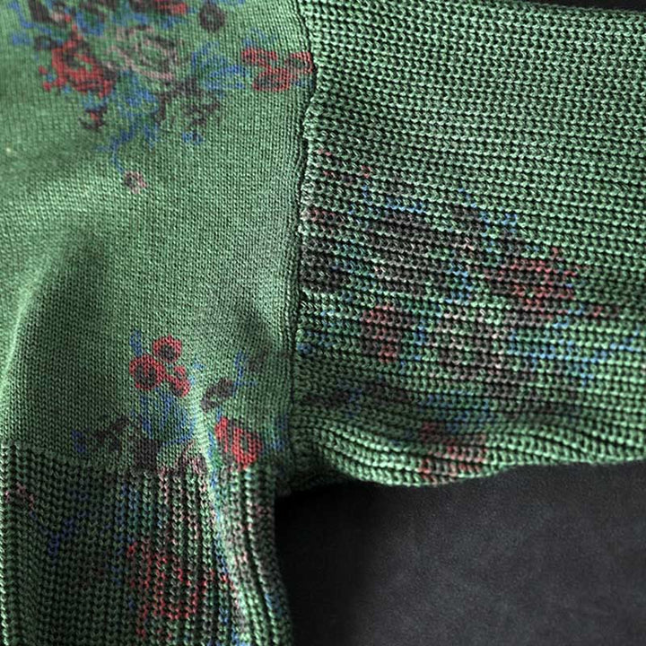 Pull à capuche à manches longues en coton tricoté à motif floral Buddha Stones pour femme - image 17