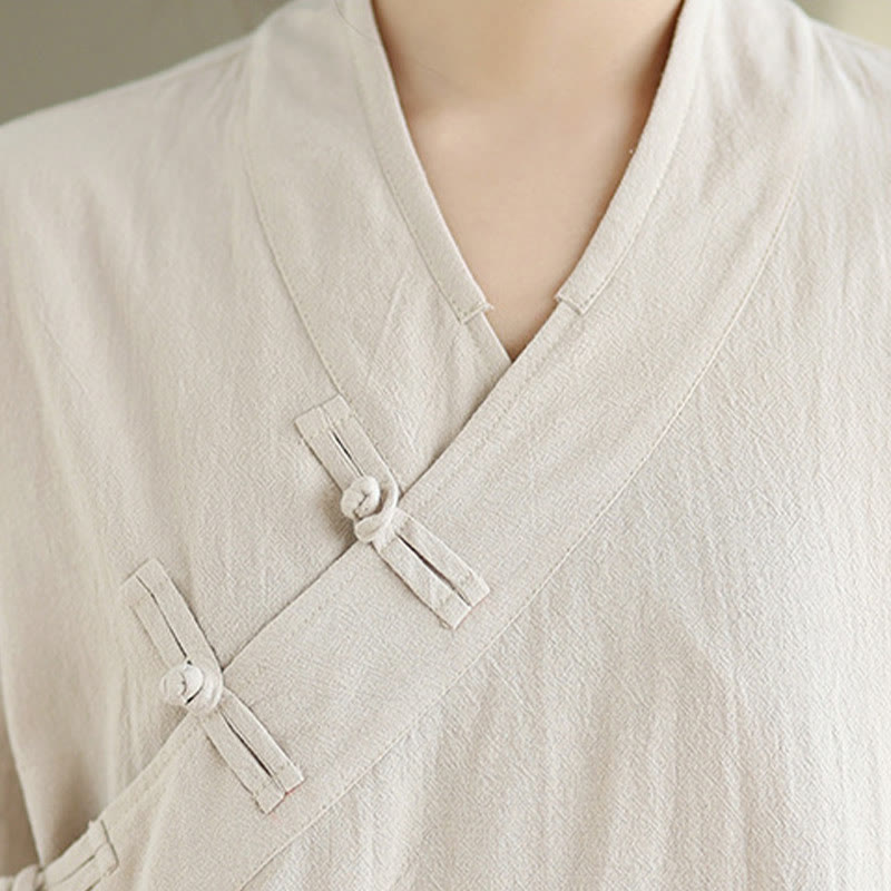 Ensemble de méditation zen pour femme, composé d'un t-shirt à manches longues et col en V et d'un pantalon large, inspiré des Buddha Stones. - image 6