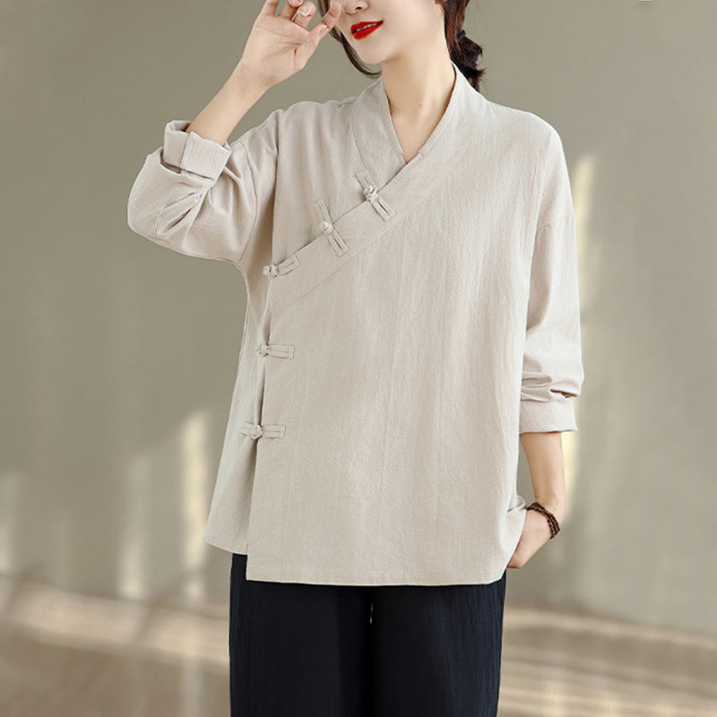 Ensemble de méditation zen pour femme, composé d'un t-shirt à manches longues et col en V et d'un pantalon large, inspiré des Buddha Stones. - image 5