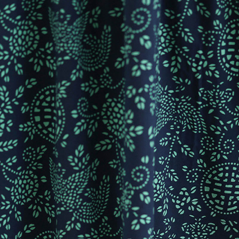 Robe longue maxi en coton à manches longues, col montant et imprimé floral Buddha Stones, avec poches - image 7