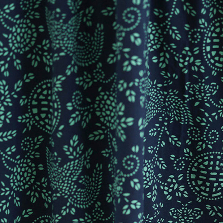 Robe longue maxi en coton à manches longues, col montant et imprimé floral Buddha Stones, avec poches - image 7