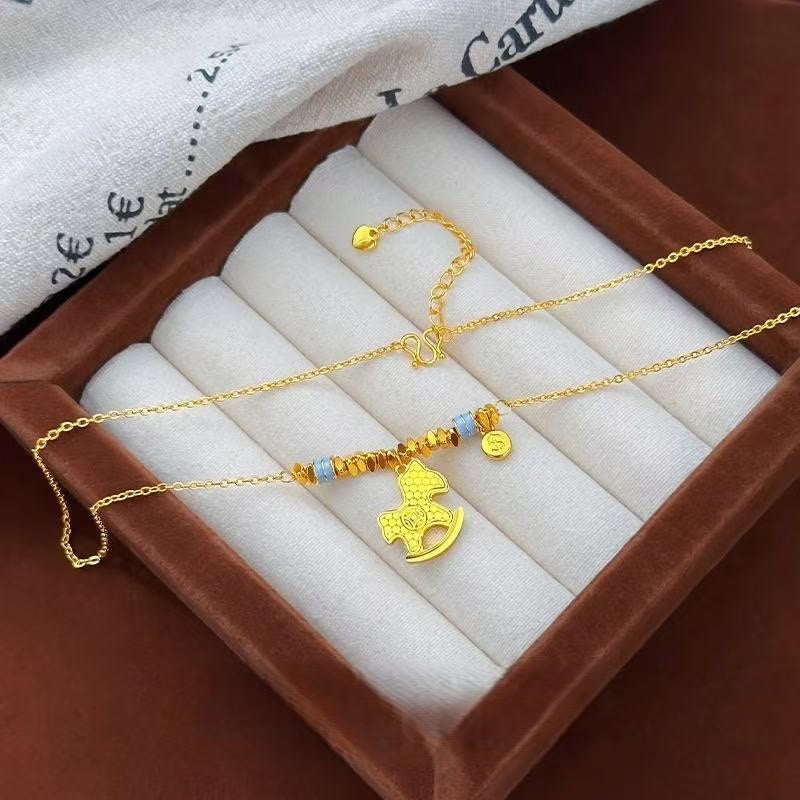 Collier pendentif en cuivre Buddha Stones, année dorée du Cheval, symbole d'équilibre et de chance, orné d'un pendentif en forme de pierre de Bouddha et de cuivre. - image 1