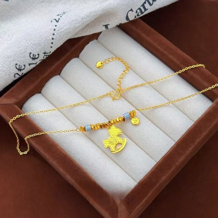 Collier pendentif en cuivre Buddha Stones, année dorée du Cheval, symbole d'équilibre et de chance, orné d'un pendentif en forme de pierre de Bouddha et de cuivre. - image 1