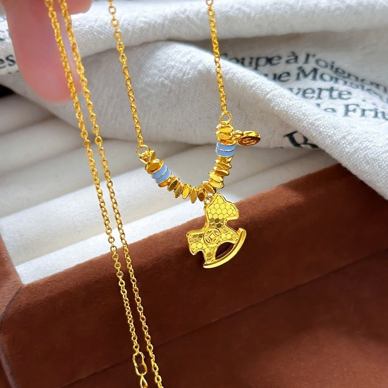 Collier pendentif en cuivre Buddha Stones, année dorée du Cheval, symbole d'équilibre et de chance, orné d'un pendentif en forme de pierre de Bouddha et de cuivre. - image 4