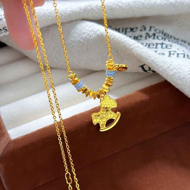 Collier pendentif en cuivre Buddha Stones, année dorée du Cheval, symbole d'équilibre et de chance, orné d'un pendentif en forme de pierre de Bouddha et de cuivre. - image 4