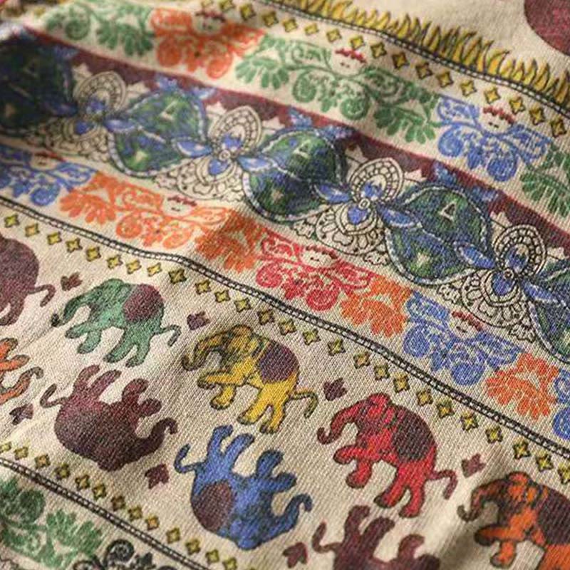 Pull à manches longues pour femme en coton tricoté, motif éléphant d'automne et Buddha Stones , avec poches - image 9