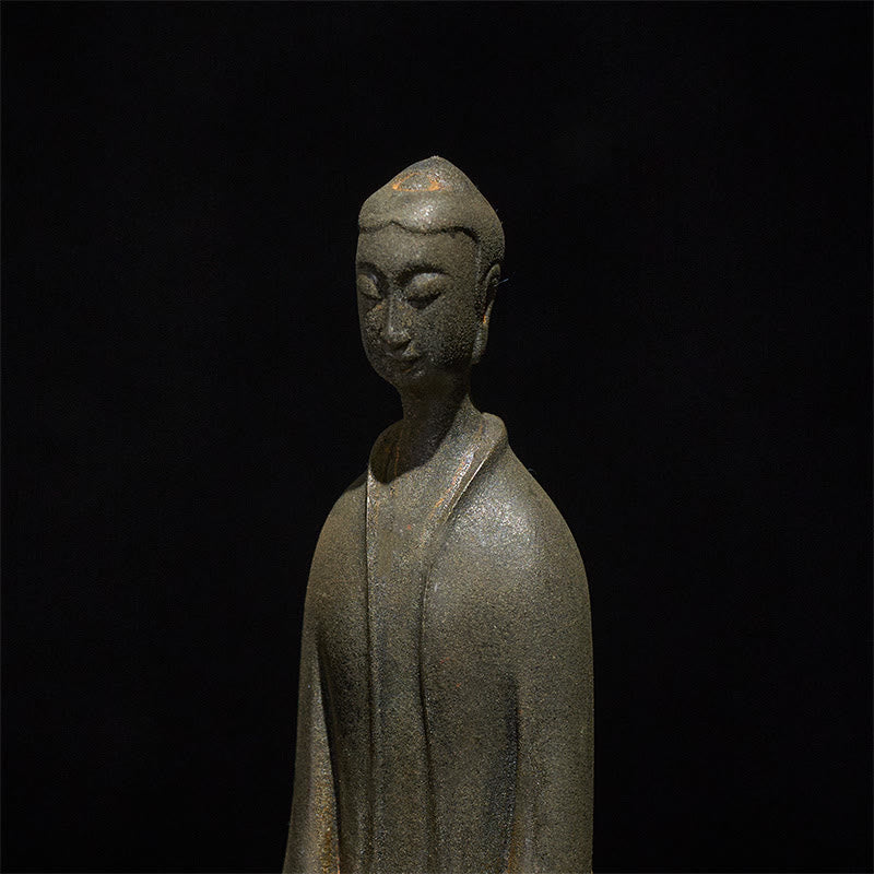 Statue de Buddha Stones Sakyamuni en résine moulée à la main en poudre de fer et rouille Décoration de la maison - image 6