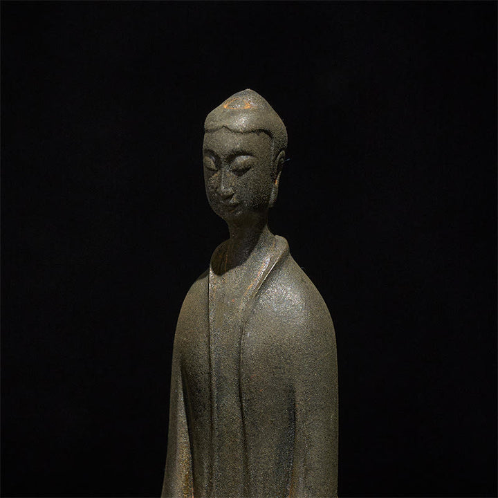 Statue de Buddha Stones Sakyamuni en résine moulée à la main en poudre de fer et rouille Décoration de la maison - image 6