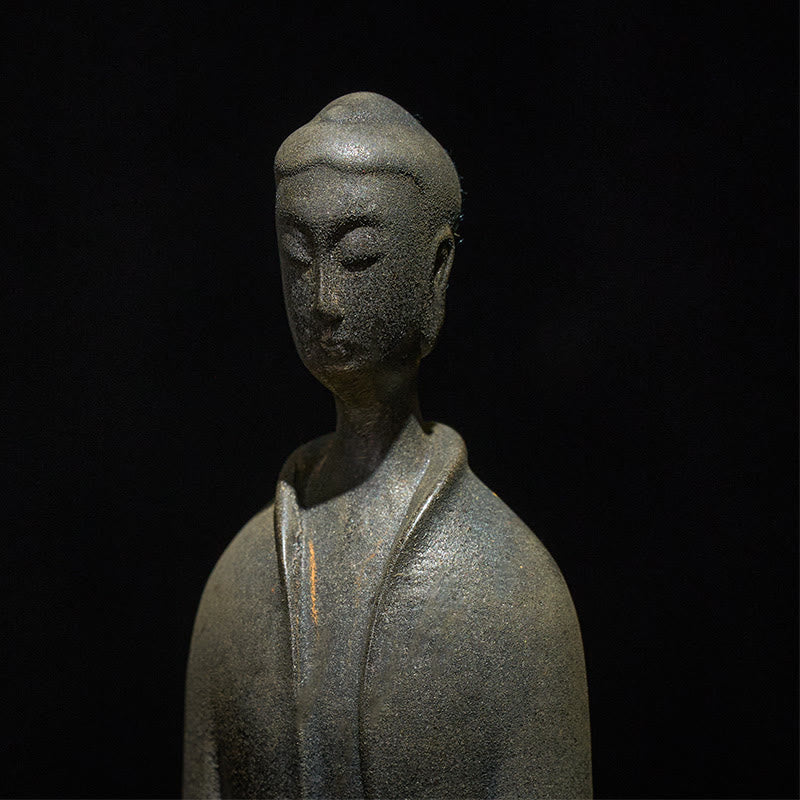 Statue de Buddha Stones Sakyamuni en résine moulée à la main en poudre de fer et rouille Décoration de la maison - image 13