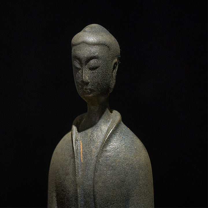 Statue de Buddha Stones Sakyamuni en résine moulée à la main en poudre de fer et rouille Décoration de la maison - image 13