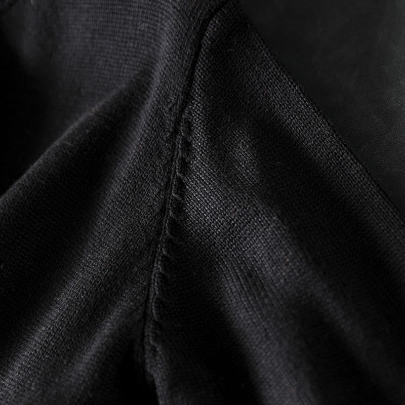 Gilet cardigan à manches longues pour femme en coton, orné de boutons colorés et tricoté uni avec des Buddha Stones - image 5