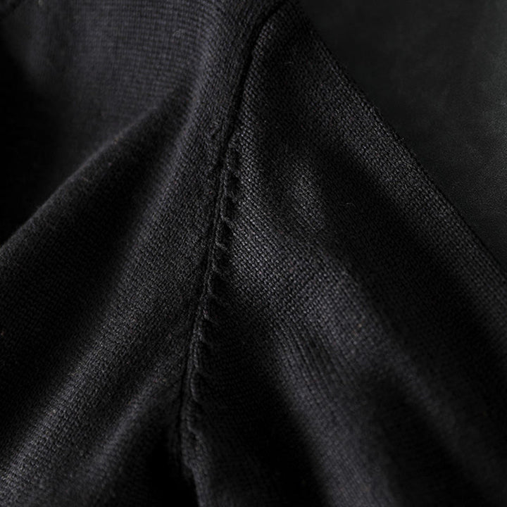 Gilet cardigan à manches longues pour femme en coton, orné de boutons colorés et tricoté uni avec des Buddha Stones - image 5