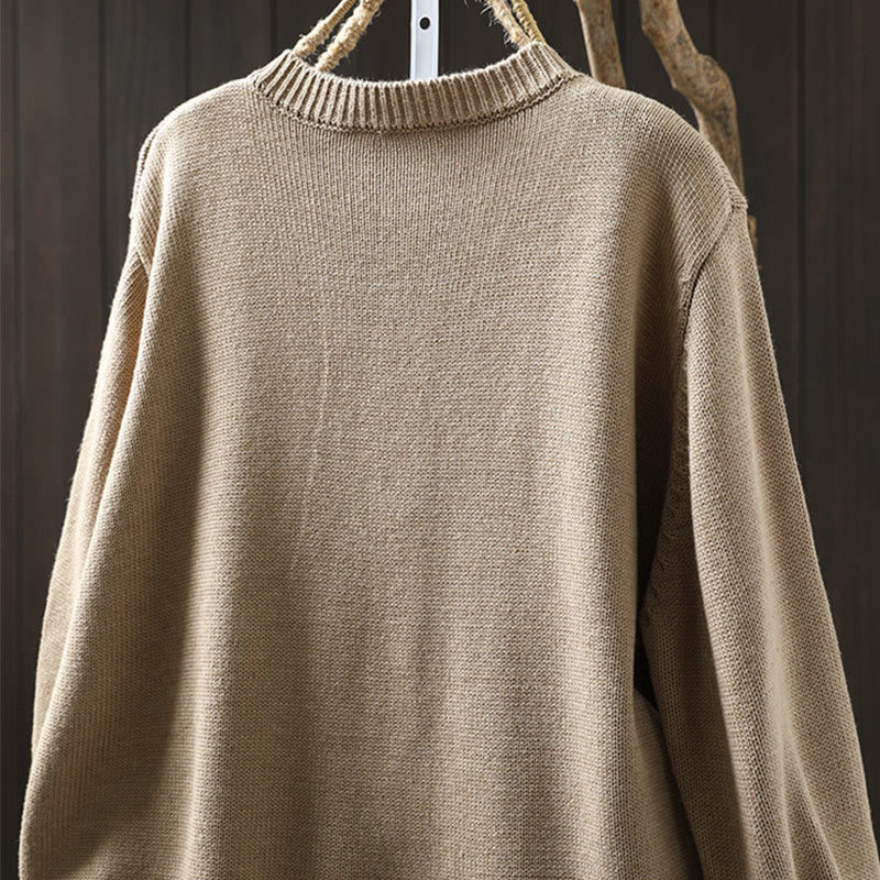 Gilet cardigan à manches longues pour femme en coton, orné de boutons colorés et tricoté uni avec des Buddha Stones - image 11