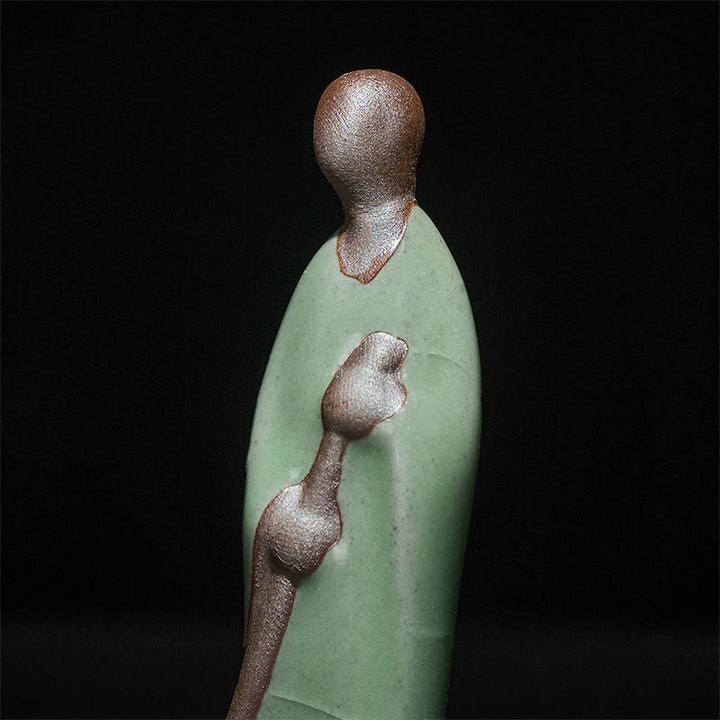 Statuette en céramique de Bouddha en pierre, représentant un moine balayant, sans forme apparente, pour la décoration intérieure (3,5 x 1,5 x 7 cm). - image 7