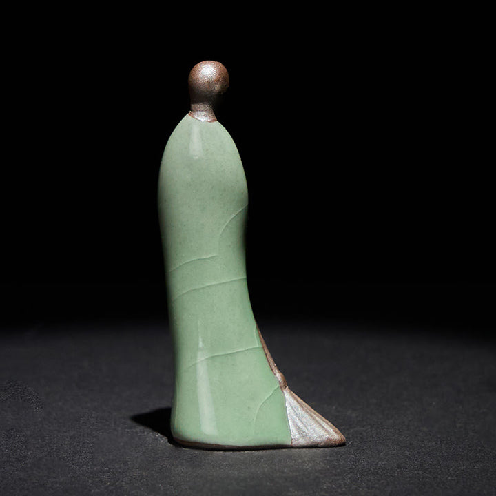 Statuette en céramique de Bouddha en pierre, représentant un moine balayant, sans forme apparente, pour la décoration intérieure (3,5 x 1,5 x 7 cm). - image 4