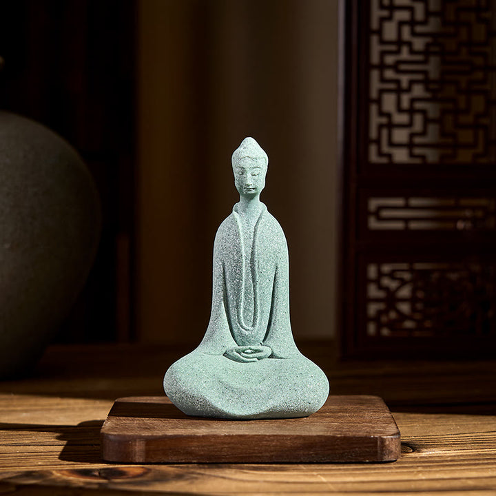Buddha Stones, statuette de Bouddha en méditation, décoration pour la maison ou le bureau, 6 x 4,5 x 9,5 cm - image 1