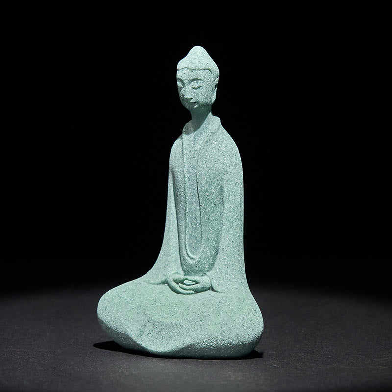 Buddha Stones, statuette de Bouddha en méditation, décoration pour la maison ou le bureau, 6 x 4,5 x 9,5 cm - image 3