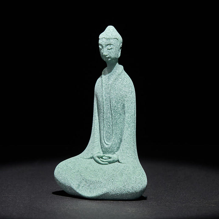 Buddha Stones, statuette de Bouddha en méditation, décoration pour la maison ou le bureau, 6 x 4,5 x 9,5 cm - image 3