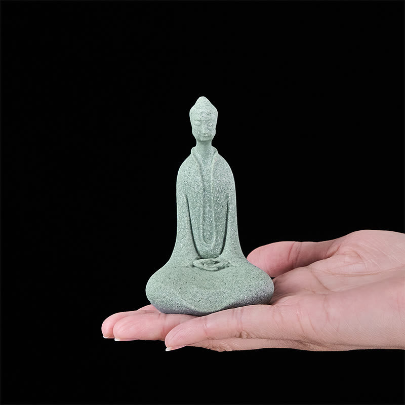 Buddha Stones, statuette de Bouddha en méditation, décoration pour la maison ou le bureau, 6 x 4,5 x 9,5 cm - image 5