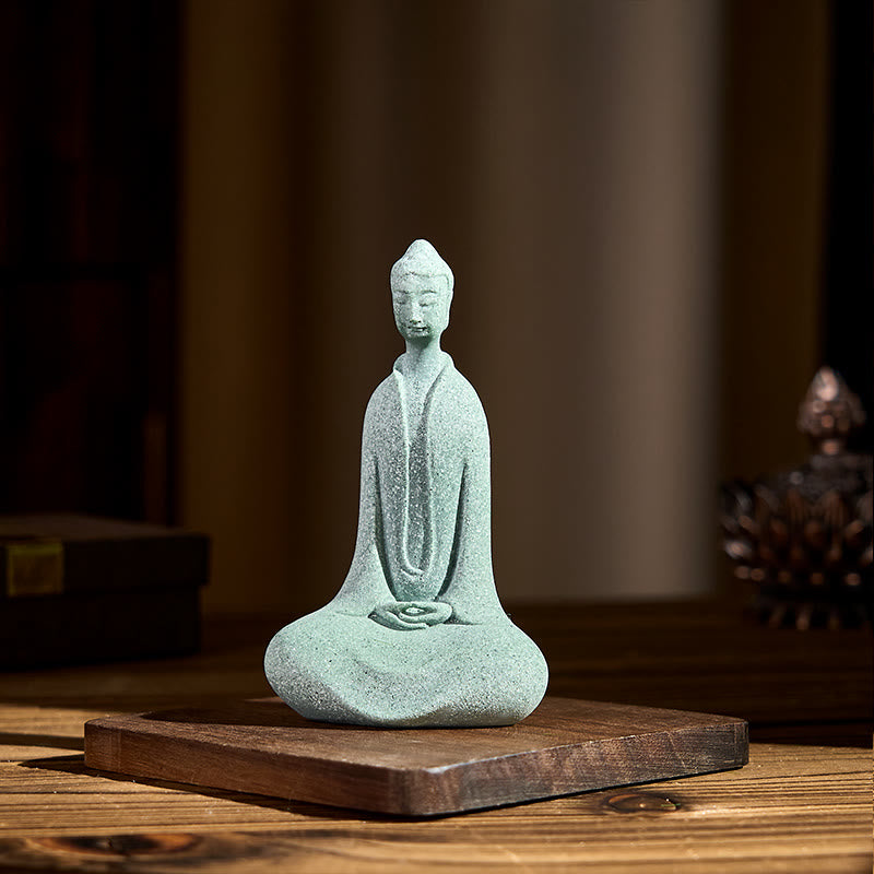 Buddha Stones, statuette de Bouddha en méditation, décoration pour la maison ou le bureau, 6 x 4,5 x 9,5 cm - image 2