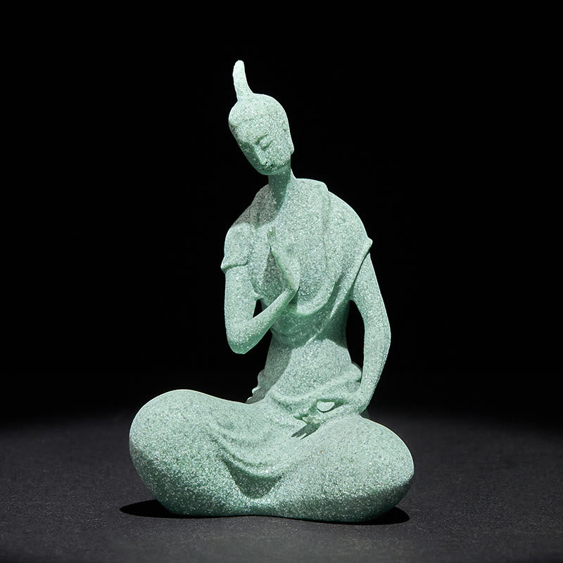 Statue de Buddha Stones, représentant un Bouddha à l'écoute, pour la décoration intérieure (6,5 x 5,5 x 9,5 cm). - Bouddha 6,5 x 5,5 x 9,5 cm - image 0