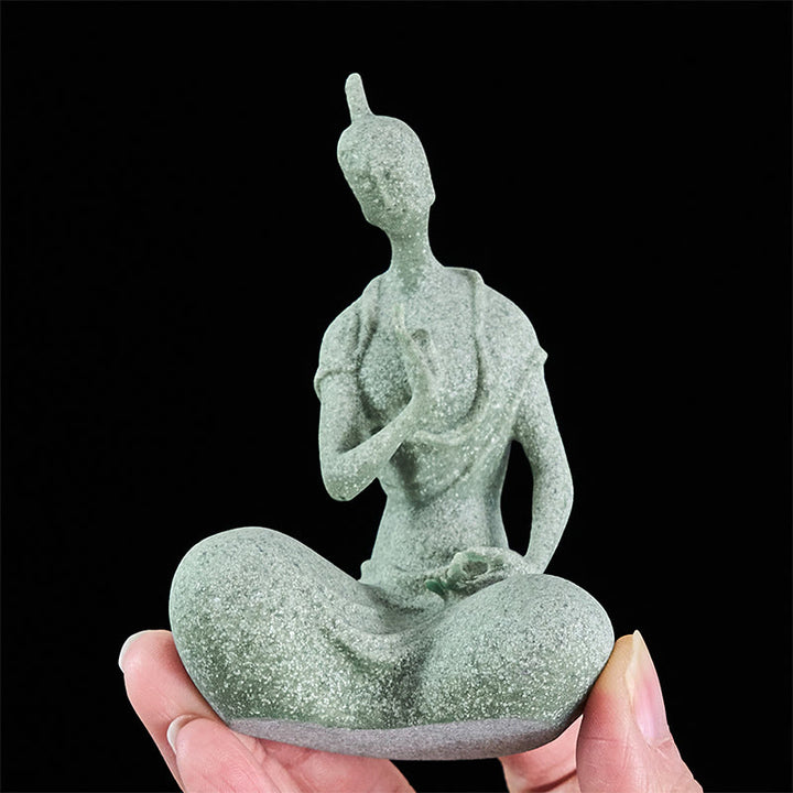 Statue de Buddha Stones, représentant un Bouddha à l'écoute, pour la décoration intérieure (6,5 x 5,5 x 9,5 cm). - image 6