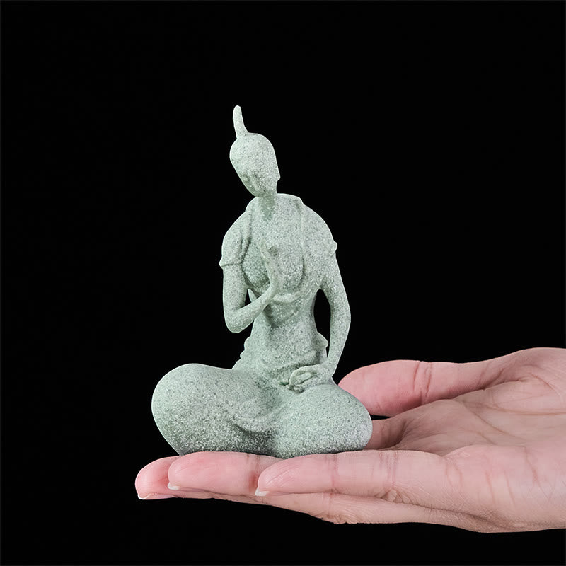 Statue de Buddha Stones, représentant un Bouddha à l'écoute, pour la décoration intérieure (6,5 x 5,5 x 9,5 cm). - image 5