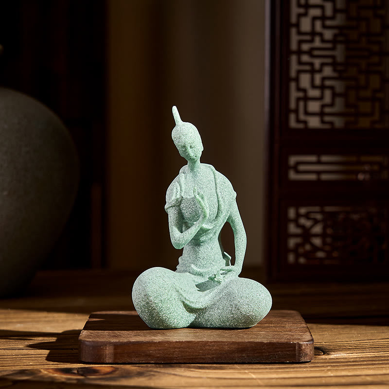 Statue de Buddha Stones, représentant un Bouddha à l'écoute, pour la décoration intérieure (6,5 x 5,5 x 9,5 cm). - image 1