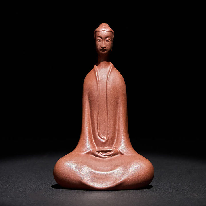 Buddha Stones Bouddha sans forme Argile violette Sérénité Décoration de bureau à domicile 5,7 x 9,6 cm - Bouddha 5,7*9,6 cm - image 0