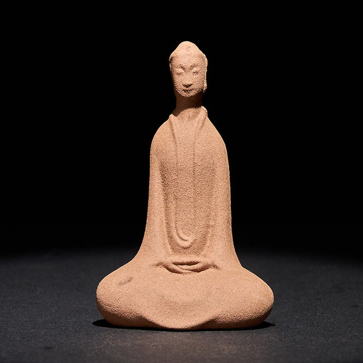 Buddha Stones en pierre, Bouddha assis en prière, en céramique, décoration zen pour la maison, 5 x 3 x 8,5 cm - image 2