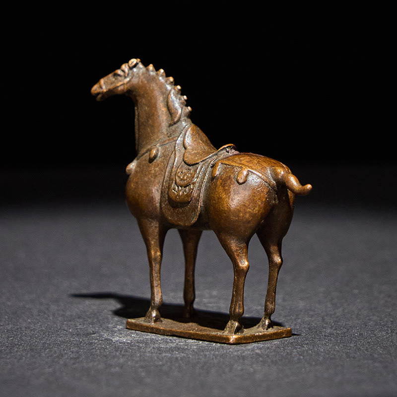 Buddha Stones anciennes, marron, année du Cheval, alliage, décoration intérieure, 5,8 x 4,7 cm - image 2