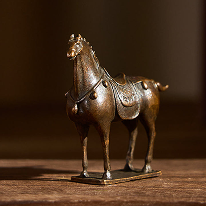 Buddha Stones anciennes, marron, année du Cheval, alliage, décoration intérieure, 5,8 x 4,7 cm - image 1