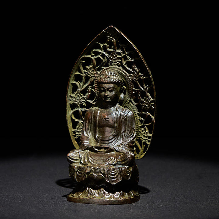 Statue de Buddha Stones Tathagata en alliage, décoration d'intérieur zen, 9 x 4,5 cm - image 3