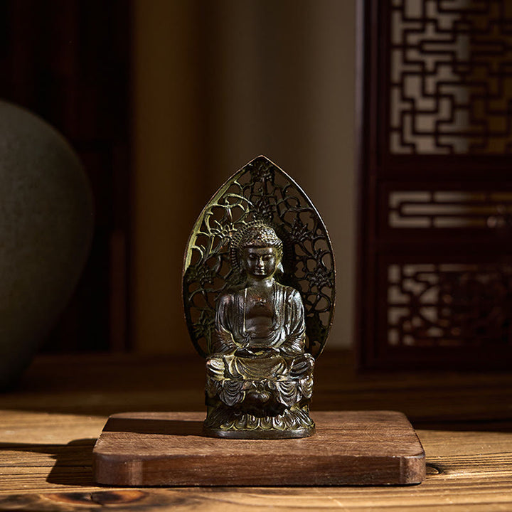 Statue de Buddha Stones Tathagata en alliage, décoration d'intérieur zen, 9 x 4,5 cm - image 5