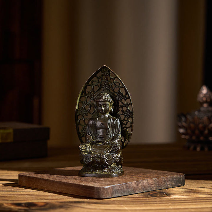 Statue de Buddha Stones Tathagata en alliage, décoration d'intérieur zen, 9 x 4,5 cm - image 6