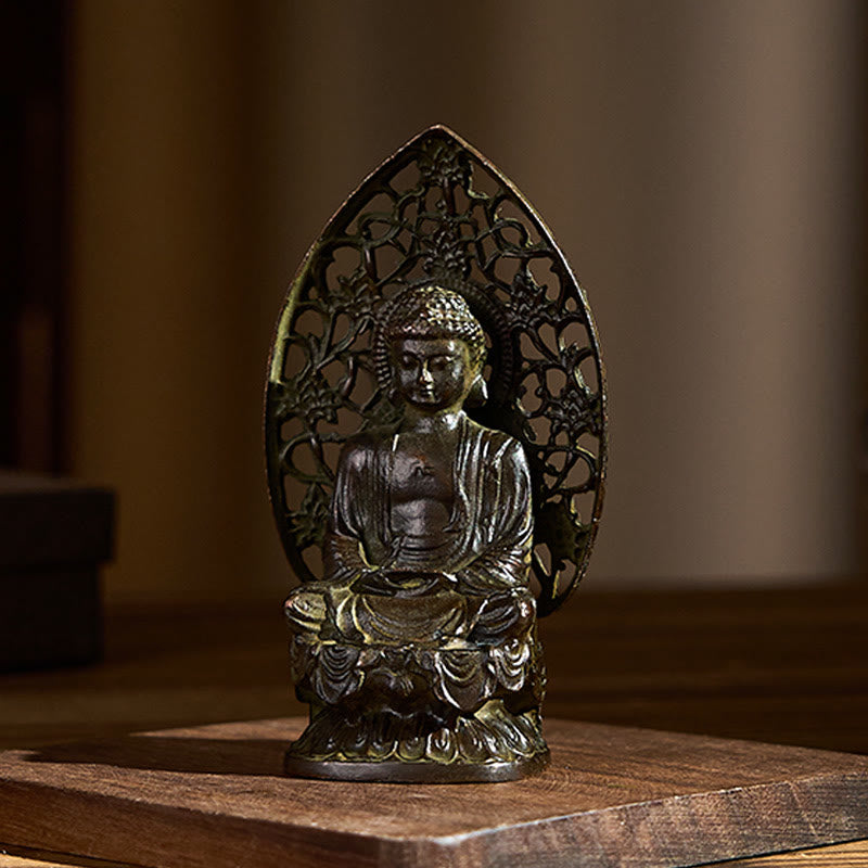 Statue de Buddha Stones Tathagata en alliage, décoration d'intérieur zen, 9 x 4,5 cm - image 2