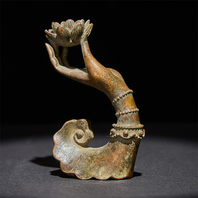 Buddha Stones, Main de Bouddha classique, Lotus, Alliage, Décoration intérieure, 4,7 x 2,9 x 8,4 cm - 4,7 x 2,9 x 8,4 cm - image 0