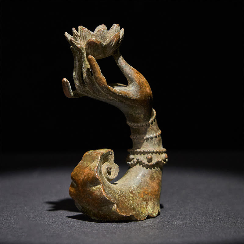 Buddha Stones, Main de Bouddha classique, Lotus, Alliage, Décoration intérieure, 4,7 x 2,9 x 8,4 cm - image 1